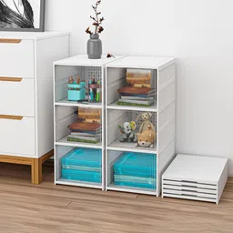 Kuber Industries White Pack Of 2 3-Tier Organisers-43
