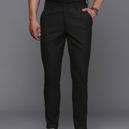 Louis Philippe Ath.Work Men Checked Tapered Fit Smart Casual Chinos Trousers-image-53