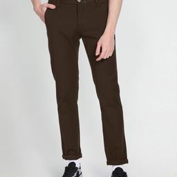 Arrow Sport Men Solid Slim Fit Low-Rise Trousers-picture-32