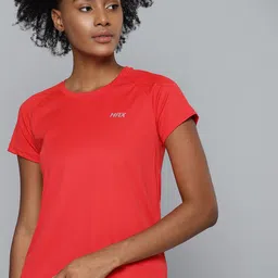 HRX By Hrithik Roshan Training Women Formula Red Rapid-Dry Solid Tshirt-image-50