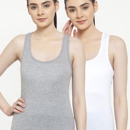 Friskers Women White Solid Tank Top-image-44