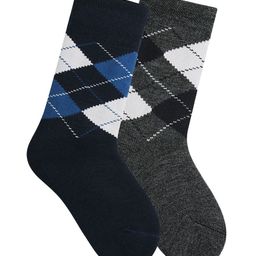 Bonjour Kids Pack Of 2 Assorted Woolen Calf-Length Socks-32