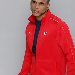 PUMA Motorsport Men Red Ferrari Style MT7 Track Bomber Jacket-image-88