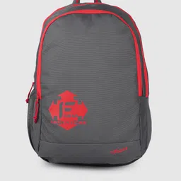 F Gear Unisex Grey & Red Brand Logo Laptop Backpack-34