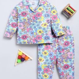 YK X Tinyo Girls Printed Shirt And Pyjamas Pure Cotton Night suit-picture-17