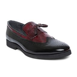 San Frissco Men Black & Burgundy Colourblocked Semiformal Brogues-image-16
