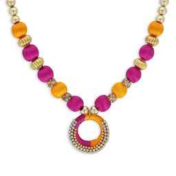 AKSHARA Girls Pink & Gold-Plated Handcrafted Necklace-image-13