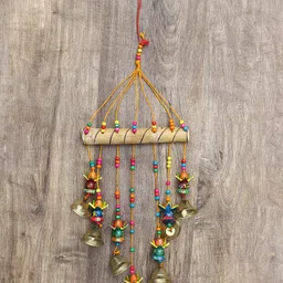 eCraftIndia Multicoloured Handcrafted Decorative Kalash Wall Hanging Bells-12