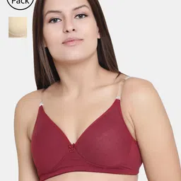 Floret Pack Of 2 Solid Non-Wired Lightly Padded T-shirt Bra F20560-image-63