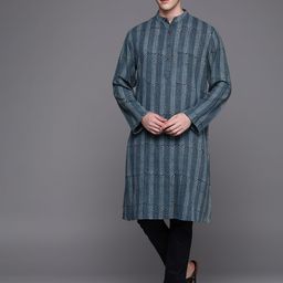 Fabindia Men Dabu Print Cotton Straight Kurta-41