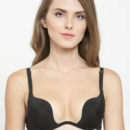 PrettyCat Black Solid Underwired Lightly Padded Push-Up Bra-picture-5