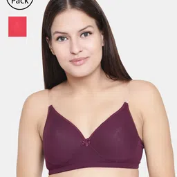 Floret Pack Of 2 Solid Non-Wired Lightly Padded T-shirt Bra F20560-image-65