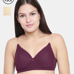 Floret Pack of 2 Solid Non-Wired Lightly Padded T-shirt Bra F20560-picture-48