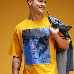 HERE&NOW Graphic Printed Drop-Shoulder Sleeves Relaxed Fit T-shirt-picture-30