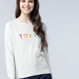 Tokyo Talkies Women Grey Embroidered Sweatshirt-image-53
