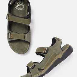 Woodland Men Leather Comfort Sandals-image-86