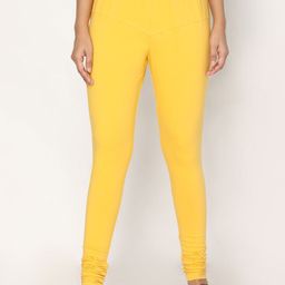 TSG Bliss Women Yellow Solid Churidar Length Leggings-image-67