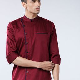 HIGHLANDER Men Maroon Slim Fit Solid Casual Shirt-image-85