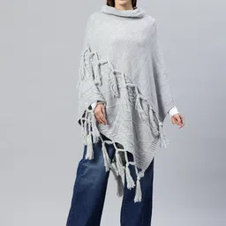 Pierre Carlo Turtle Neck Poncho-image-55