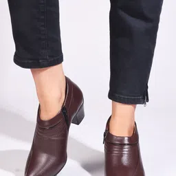 TRYME Women Round-Toe Block-Heeled Regular Boots-image-73