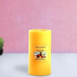 HOSLEY Yellow Set of 3 Tropical Mist Aromatic Pillar Candles-37