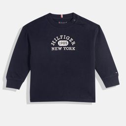 Tommy Hilfiger Boys Brand Logo Embroidered Knitted Pure Cotton T-shirt-image-98