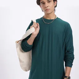 glitchez Textured Knit Long Sleeve T-shirt-image-74