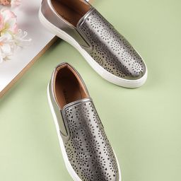 DressBerry Women Laser Cut Slip-On Sneakers-51