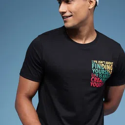 HERE&NOW Typography Printed Pure Cotton T-shirt-picture-45