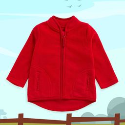 mothercare Girls Red Solid Open Front Jacket-image-12