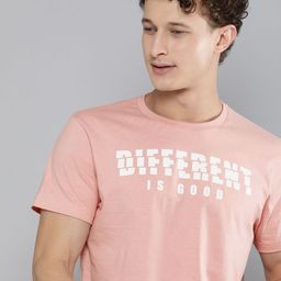 HERENOW Men Pink Typography Printed Pure Cotton T-shirt-image-20