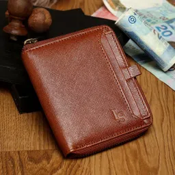 LOUIS STITCH Men Tan Brown Solid Zip Around Wallet-image-67