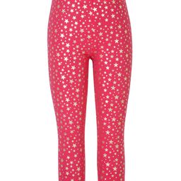 Sera Girls Pink Foil Print Ankle-Length Leggings-image-7