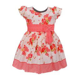Wish Karo Girls Red Floral Printed Fit and Flare Dress-image-49