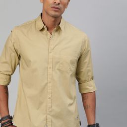 Roadster Men Beige Regular Fit Solid Casual Shirt-image-79