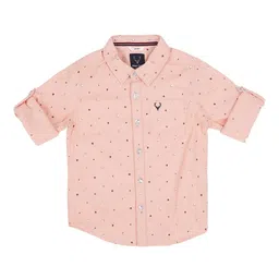 Allen Solly Junior Boys Peach-Coloured & Off-White Printed Regular Fit Casual Shirt-image-18