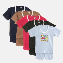 MANZON Kids Pack of 5 Printed Clothing Sets-22