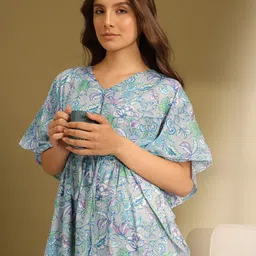 ETC Floral Print Long Kaftan Nightdress-picture-8