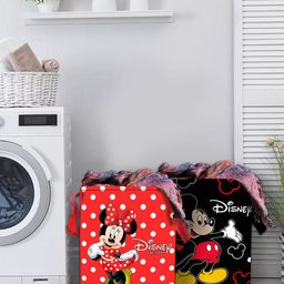 Kuber Industries Set Of 2 Red & Black Disney Print Waterproof Laundry Bag with Handles 45L-17