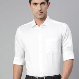 Raymond Men White Regular Fit Solid Formal Shirt-image-42