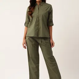 MISRI Women Solid Shirt With Trousers-picture-46