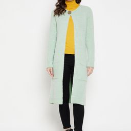 Madame Women Solid Green Longline-image-42