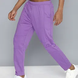 HRX By Hrithik Roshan Lifestyle Men Violet Bio-Wash Solid Track Pants-image-52