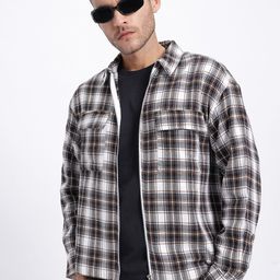 glitchez Checked Relaxed Fit Shacket-image-65