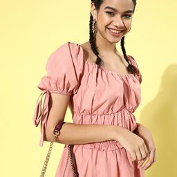 plusS Women Pink Solid A-Line Dress-image-28