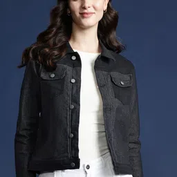 Mast & Harbour Women Pure Cotton Denim Jacket-picture-48