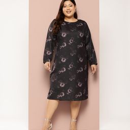 Sztori Plus Size Floral Print Sheath Midi Dress-image-72