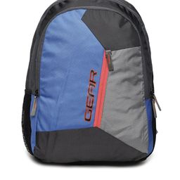Gear Unisex Blue & Grey Colourblocked Backpack-10