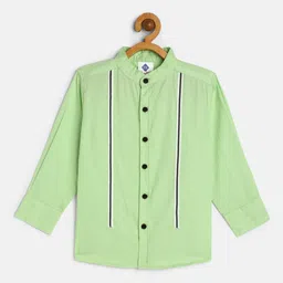 TONYBOY Boys Lime Green Premium Regular Fit Pure Cotton Casual Shirt-image-86