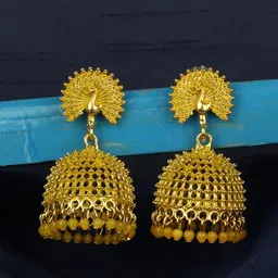 ANIKAS CREATION Gold-Plated Dome Shaped Jhumkas-picture-31